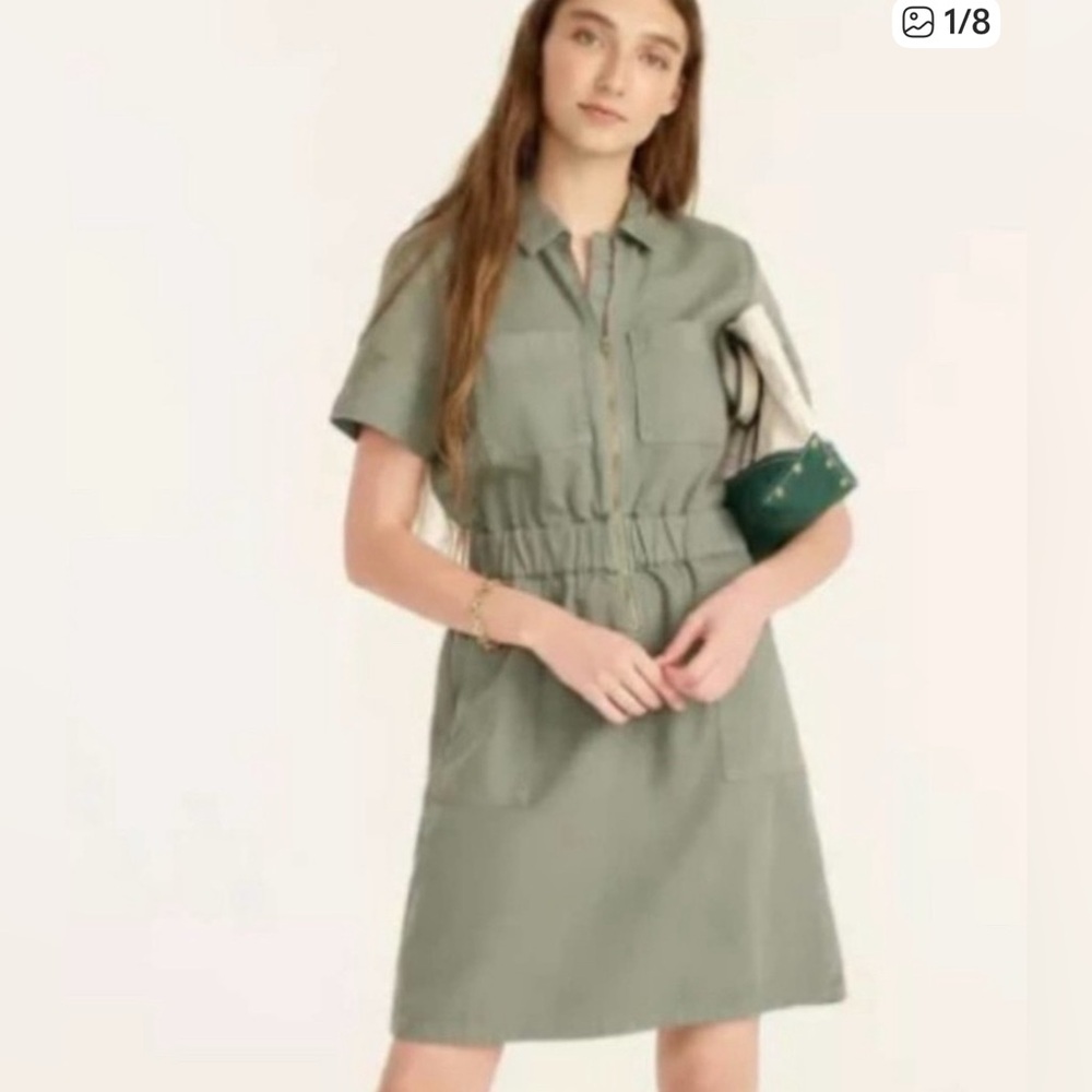 J. Crew Navy Blue A-Line Polo Collar Dress